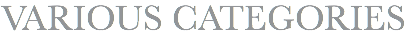 VARIOUS CATEGORIES
