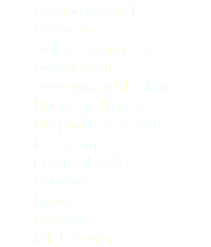 Fashion Apparel
Footwear
Golf & Country Clubs
Government
Government Elections
Home Appliances
Hospitality & Resorts
Ice Creams
Instant Noodles
Insurance
Liquor
Logistics
MICE Tourism